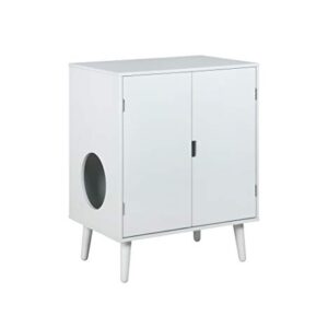 Penn-Plax Cat Walk Furniture: Contemporary Home Cat Litter Hide-Away Cabinet – All White