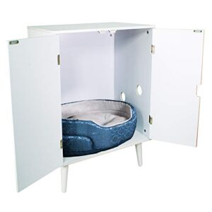 Penn-Plax Cat Walk Furniture: Contemporary Home Cat Litter Hide-Away Cabinet – All White