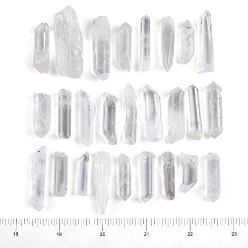 Top Plaza 0.44lb Bulk Irregular Shape Polished Clear Quartz Crystal Points 0.59-1.57'' Natural Tumbled Stones for Decor Reiki Crystal Chakra Cealing