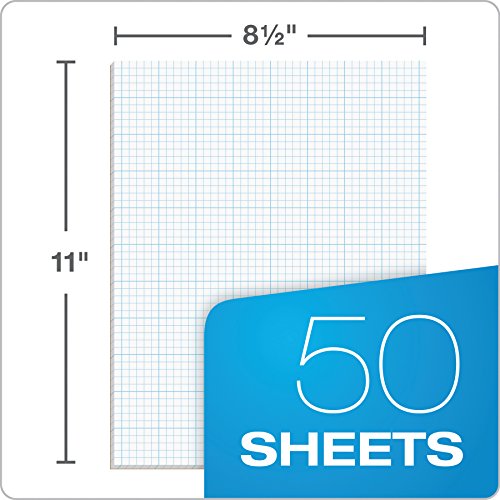 TOPS Cross Section Pad, 1 Pad, 5 Squares/Inch, Quadrille Rule, Letter Size, White, 50 Sheets/Pad, 1 Pad (35051)