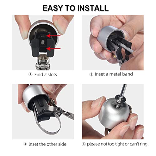 ROCKBROS Bike Bell Classic Bicycle Bell for Bike Ring Bell with Loud Sound Bells for Road Mountain Bike Handlebars Adults Black