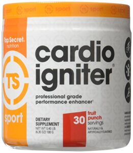 top secret nutrition cardio igniter pre-workout supplement with beta-alanine, l-carnitine, and red beet extract, 6.35 oz. (180g), (30 servings) fruit punch