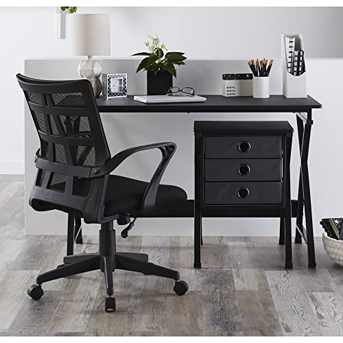 Realspace® Jaxby Mesh/Fabric Mid-Back Task Chair, Black