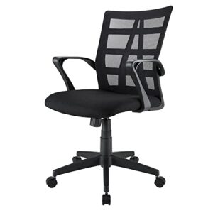 Realspace® Jaxby Mesh/Fabric Mid-Back Task Chair, Black