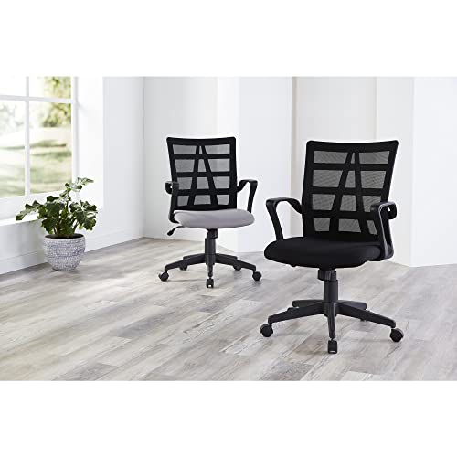 Realspace® Jaxby Mesh/Fabric Mid-Back Task Chair, Black