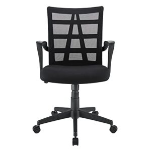 Realspace® Jaxby Mesh/Fabric Mid-Back Task Chair, Black