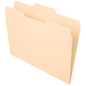 office depot® brand file folders, 1/3 cut, center position, letter size, manila, pack of 100
