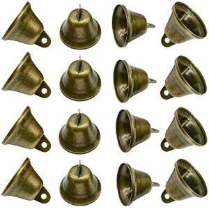 maydahui 20pcs bronze jingle bells vintage brass color mini (1.7 x 1.5 inches) for wedding doors dog collar jewelry sewing christmas hallowmas decoration