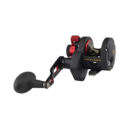 PENN Fishing Fathom Lever Drag Conventional Fishing Reel, Black Gold, 10XN (FTH10XNLD)