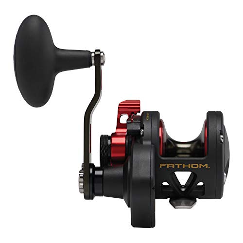 PENN Fishing Fathom Lever Drag Conventional Fishing Reel, Black Gold, 10XN (FTH10XNLD)