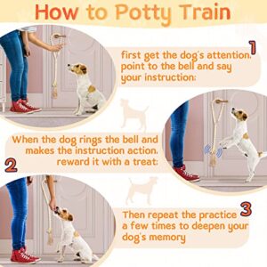 3 Pcs Hanging Dog Bell for Door Potty Training Decorative Dog Door Bells Wooden Beads Adjustable Small Dog Potty Bell Puppy Supplies for Pets Dogs Puppies Potty Training Accessories, 3 Colors