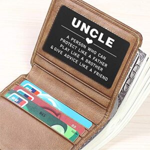 Uncle Gifts Card from Niece Nephew, Uncle Like a Father Brother Friend, To My Uncle Wallet Card for Birthday Christmas Fathers Day, Favorite Uncle Gift Ideas