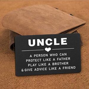 Uncle Gifts Card from Niece Nephew, Uncle Like a Father Brother Friend, To My Uncle Wallet Card for Birthday Christmas Fathers Day, Favorite Uncle Gift Ideas