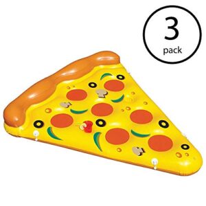 Swimline Giant Inflatable Pizza Slice Float Raft for Lake Beach Pool (3 Pack)