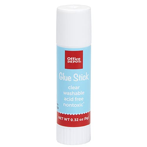 Office Depot® Brand Glue Sticks, 0.32 Oz, Clear, Pack Of 30 Glue Sticks