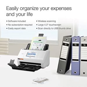 Epson RapidReceipt RR-600W Wireless Desktop Color Duplex Receipt and Document Scanner with Receipt Management and PDF Software for PC and Mac, Touchscreen and Auto Document Feeder (ADF)