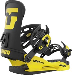 union cadet pro kids snowboard bindings electric yellow sz m (6-7.5)