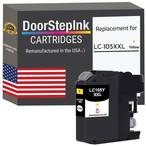 DoorStepInk Remanufactured in The USA Ink Cartridge Replacements for Brother LC105 Yellow for Printers MFC-J4310DW MFC-J4410DW MFC-J4510DW MFC-J4610DW MFC-4710DW MFC-J6520DW MFC-J6720DW MFC-J6920DW