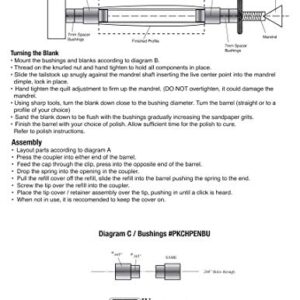 Penn State Industries PKRB1000SS Rollester Rollerball Pen Kit Starter Package Woodturning Project