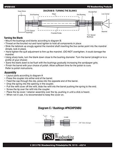 Penn State Industries PKRB1000SS Rollester Rollerball Pen Kit Starter Package Woodturning Project