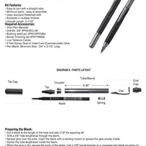 Penn State Industries PKRB1000SS Rollester Rollerball Pen Kit Starter Package Woodturning Project