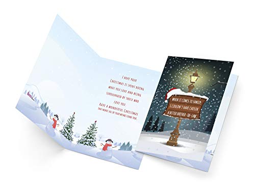 Christmas Card Brother In Law | Made in America | Eco-Friendly | Thick Card Stock with Premium Envelope 5in x 7.75in | Packaged in Protective Mailer | Prime Greetings