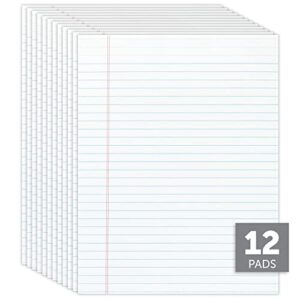 Office Depot Glue-Top Writing Pads, 8 1/2in. x 11in., Legal Ruled, 50 Sheets, White, Pack Of 12 Pads, 99409