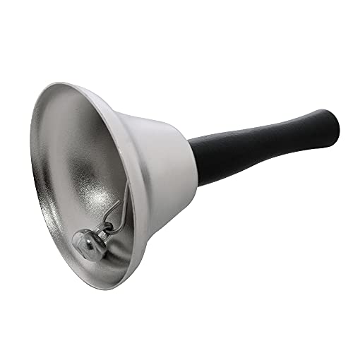 Silver Steel Tea Hand Bell for Wedding Events Decoration, Food Line, Alarm, Jingles, Ringing