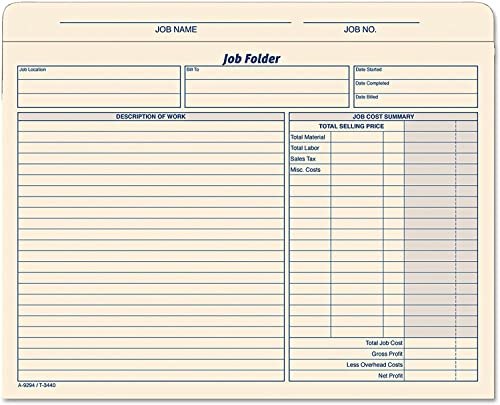 Tops 3 X Job Folder File Jackets, 11.75 x 9.5 Inches, Manila, 20-Pack (TOP3440)