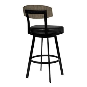 Armen Living Frisco Bar Stool, Counter Height, Black