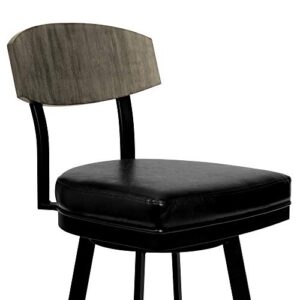 Armen Living Frisco Bar Stool, Counter Height, Black