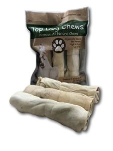 top dog chews beef cheek retriever rolls 9″-11″ thick (3pack) this product is not from china