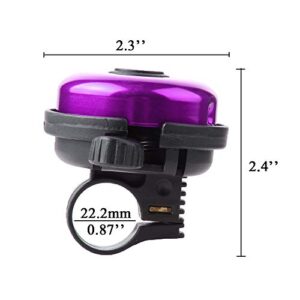 Aluminum Bike Bell, Loud Sound Bicycle Bell for Adults Kids Girls Boys(Purple)