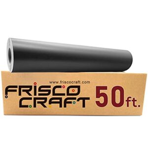 frisco craft black permanent vinyl – 12″ x 50 ft vinyl roll for cricut, silhouette, cameo cutters, signs, scrapbooking, craft, die cutters, cnc, water & weather-resistant black matte adhesive vinyl