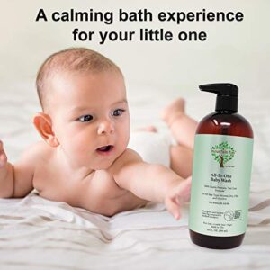 MOUNTAIN TOP All-in-One Baby Wash (24 oz / 709 ml) with Premium USDA Biobased Ingredients, Sulfate-Free, Tear-Free, Hypoallergenic, Natural 2-in-1 Baby Shampoo & Body Wash