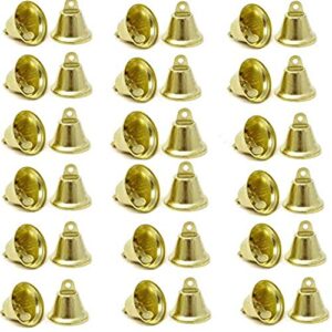 long tao 50 pcs decorative bells craft bells jingle bells bridal bells decor bells ornaments decoration christmas tree pendants for christmas festival decor diy craft (38mm, gold)