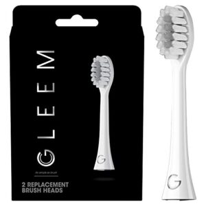 gleem toothbrush replacement brush heads refill, white, 2 count