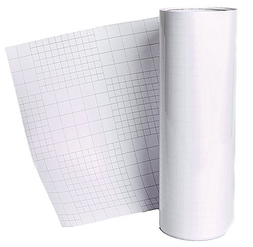 FRISCO CRAFT Clear Vinyl Transfer Paper Tape Roll -12 x 50 FT w/Alignment Grid Application Tape for Silhouette Cameo, Medium Tack Adhesive Vinyl for Decals, Signs, Windows, Stickers