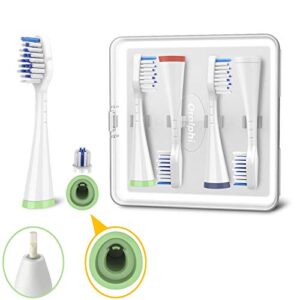 Toothbrush Replacement Heads for Waterpik Complete Care 5.0/9.0 (CC-01/WP-861), STRB-4WW, (4-Pack, White)