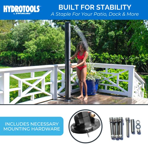 Swimline HYDROTOOLS 2 Section Niagara Rainfall Solar Shower 7 Feet | Adjustable Head & Foot Tap Spigot | 10 Gal Capacity Up to 140 Degrees | Environmentally Friendly | Outdoor Backyard Poolside Spa