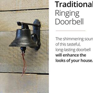 NACH JS-90-091 Classic Fine Cast Iron Rustic Hanging Doorbell, 8.5 x 5 x 6.5 Inches, Small, Black