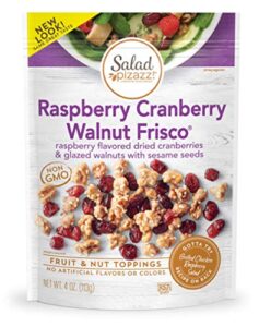 salad pizazz salad toppers, raspberry cranberry walnut frisco, 4 oz (pack of 6), non-gmo (package may vary)