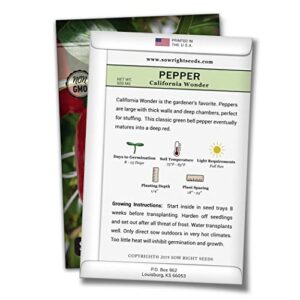 Sow Right Seeds - California Wonder Bell Pepper Seed for Planting - Non-GMO Heirloom Packet with Instructions to Plant an Outdoor Home Vegetable Garden - Great Gardening Gift (1)