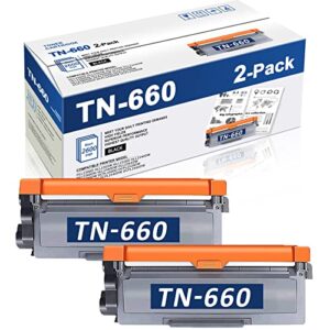 onward compatible tn660 tn-660 toner cartridges replacement for brother hl-l2300d printer high yield ink (black, 2-pack) 6602pk