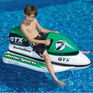 swimline 9027sl gtx wet ski & wild ride – on water bike inflatable float 9027