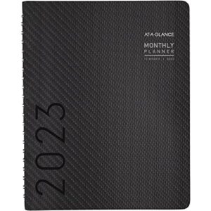 at-a-glance 2023 weekly & monthly planner, half-hourly appointment book, 8-1/4″ x 11″, large, monthly tabs, pocket, contemporary, graphite (70950x45)