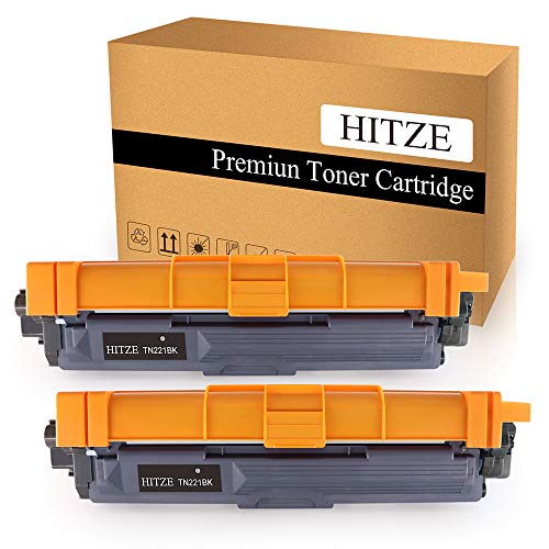 HITZE Compatible Toner Cartridge Replacement for Brother TN221 TN-221 High Yield for Brother MFC-9130CW HL-3170CDW MFC-9340CDW HL-3140CW HL-3180CDW MFC-9330CDW DCP-9020CDN (Black, 2 Pack)