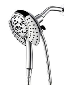 shower head with handheld high pressure: inavamz hand held shower head & rain shower head 2-in-1 shower head with 59″ rotatable stainless steel hose, meet cucp and cec certification