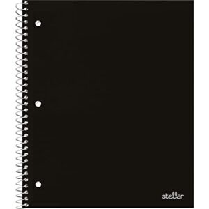 office depot® brand stellar poly notebook, 8-1/2″ x 11″, 1 subject, quadrille ruled, 100 sheets, black