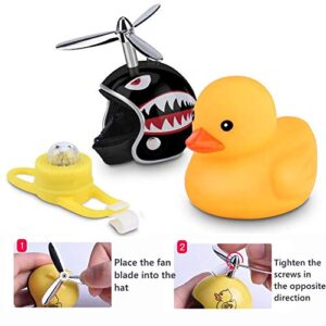 NEKRASH Duck Bike Bell, Rubber Duck Bicycle Accessories with LED Light, Cute Propeller Handlebar Bicycle Horns for Kids Toddler Children Adults Sport Outdoor